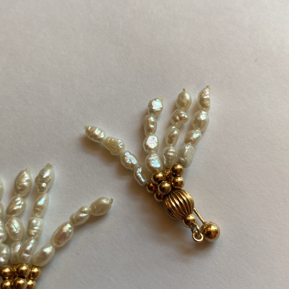 14K Mikimoto Pearl chandelier earrings - Picture 8 of 11